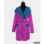 RITA  windproof & waterproof designer raincoat - cyclamen / dark petrol M