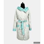 RITA  windproof & waterproof designer raincoat - soft blue / light grey M