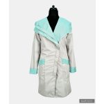 RITA  windproof & waterproof designer raincoat - soft blue / light grey M
