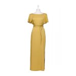 Elegant maxi dress SELINA - mustard yellow