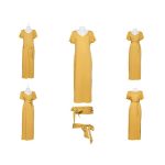 Elegant maxi dress SELINA - mustard yellow