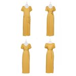 Elegant maxi dress SELINA - mustard yellow
