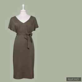 Elegáns rövid ruha SELINKA - kheki  Elegáns rövid ruha SELINKA - kheki
