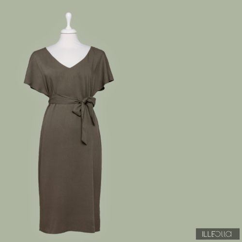 Elegáns rövid ruha SELINKA - kheki