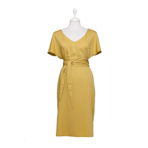Elegant mini dress SELINKA - mustard yellow