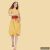 Elegant midi dress SZILVI - mustard yellow