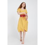 Elegant midi dress SZILVI - mustard yellow