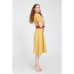 Elegant midi dress SZILVI - mustard yellow
