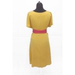 Elegant midi dress SZILVI - mustard yellow