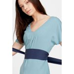 Pörgős SZILVI zsebes midi ruha - mentazöld L