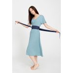 Pörgős SZILVI zsebes midi ruha - mentazöld L