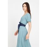 Pörgős SZILVI zsebes midi ruha - mentazöld L