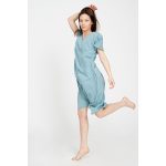 Pörgős SZILVI zsebes midi ruha - mentazöld L