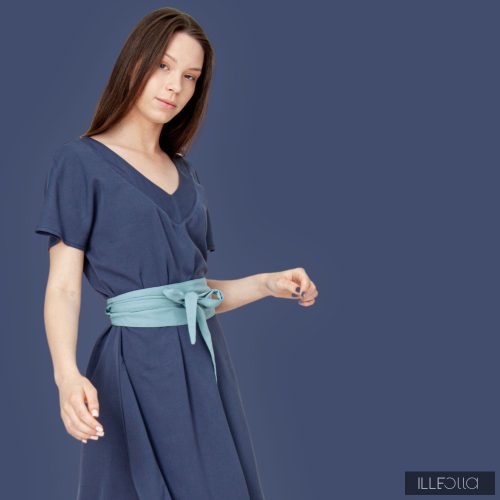 Elegant midi dress SZILVI - navy blue