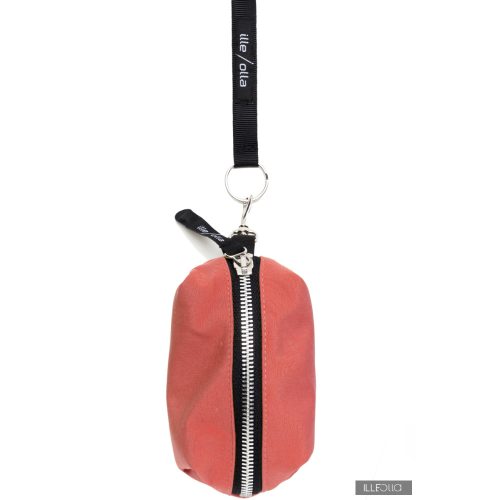 ZSUZSI zippered key ring - salmon pink / light gray