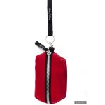 ZSUZSI cipzáros kulcstartó - meggypiros / törtfehér